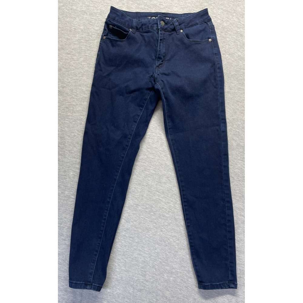 Tahari Jeans Women 6/28 Blue Denim Cotton Dark Wash Slim Fit Mid Rise Skinny Leg